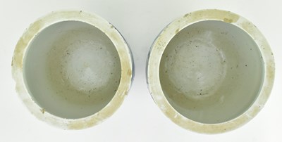 Lot 140 - PAIR OF BLUE AND WHITE JARDINERE PLANTER 清 青花山水人物花盆一对