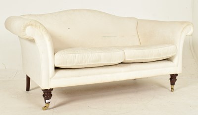 Lot 557 - 19TH CENTURY HOWARD MANNER CAMEL BACK TWO SEAT SOFA SETTEE