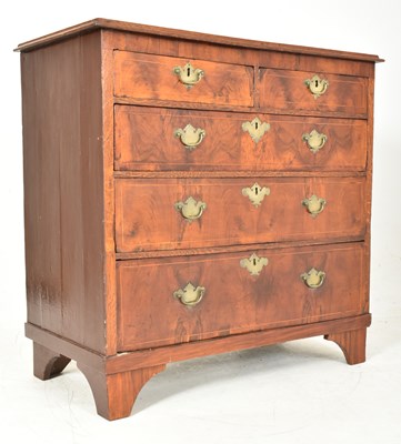 Lot 290 - QUEEN ANNE 18TH CENTURY WALNUT VENEERED CHEST OF DRAWERS