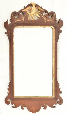 Lot 296 - 19TH CENTURY GILT WOOD & MAHOGANY PIER WALL HANGING MIRROR