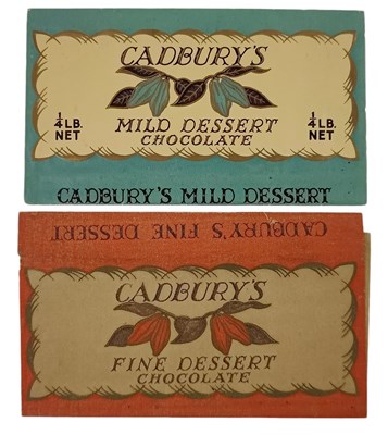 Lot 180 - CADBURYS CHOCOLATE - TWO EARLY 20TH CENTURY PAPER LABELS