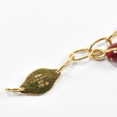 Lot 26 - FABERGÉ 18CT GOLD EGG CHARM BRACELET CASED