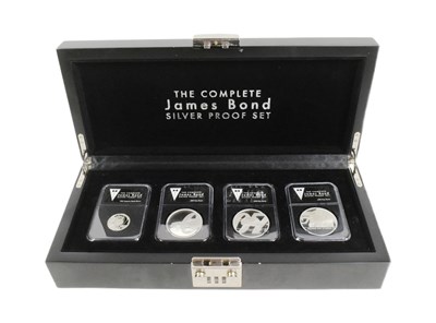 Lot 2 - JAMES BOND - DANBURY MINT - COMPLETE JAMES BOND SILVER PROOF SET