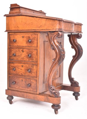 Lot 390 - 19TH CENTURY VICTORIAN WALNUT DAVENPORT WRITING DESK