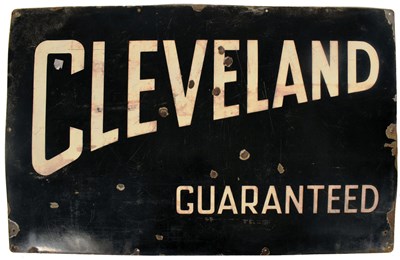 Lot 132 - CLEVELAND GUARANTEED POINT OF SALE ENAMEL ADVERTISING SIGN