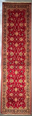 Lot 358 - 20TH CENTURY CENTRAL PERSIAN KASHAN RUNNER RUG