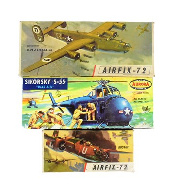 Lot 285 - MODEL KITS - X3 VINTAGE PLASTIC AVIATION MODEL KITS