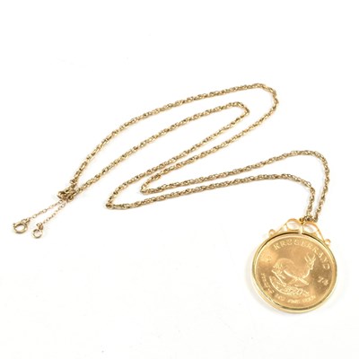 Lot 43 - 1970S 1OZ GOLD KRUGERRAND PENDANT NECKLACE