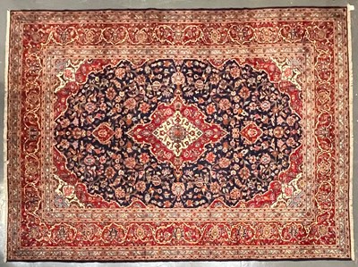 Lot 329 - 20TH CENTURY CENTRAL PERSIAN KASHAN CARPET RUG