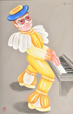 Lot 136 - MICHAEL R. TANDY (B. 1942) - ELTON JOHN FROM ' THE CAMP ART ' SERIES