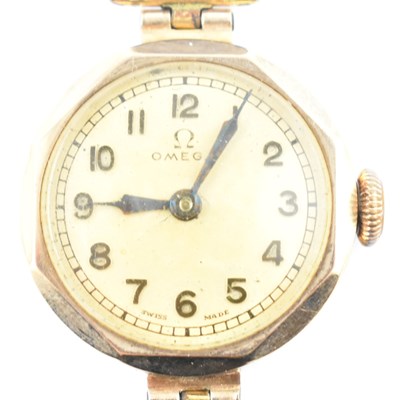 Lot 377 - HALLMARKED 9CT GOLD OMEGA LADIES DRESS WATCH