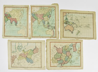 Lot 215 - ASIA & AUSTRALIA. FIVE 18TH CENTURY HAND COLOURED MAPS