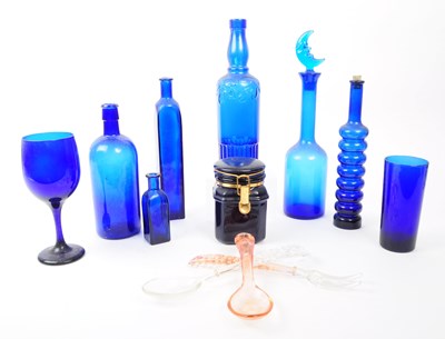 Lot 116 - COLLECTION OF 20TH CENTURY BRISTOL BLUE GLASS