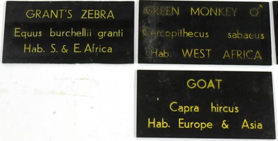 Lot 7 - FORMER BRISTOL ZOO GARDENS - VINTAGE ANIMAL ENCLOSURE PLAQUES