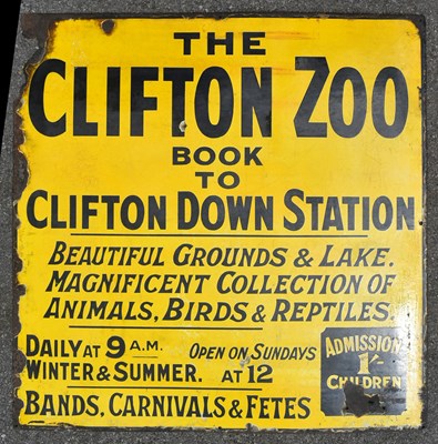 Lot 10 - FORMER BRISTOL ZOO GARDENS - EARLY ZOO ENAMEL SIGN