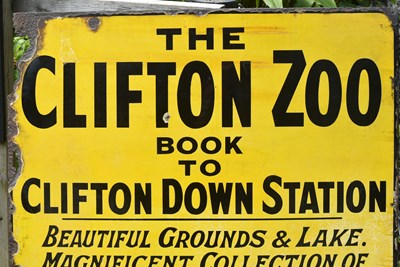 Lot 10 - FORMER BRISTOL ZOO GARDENS - EARLY ZOO ENAMEL SIGN