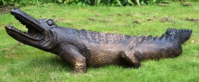 Lot 11 - FORMER BRISTOL ZOO GARDENS - LARGE HARDWOOD CROCODILE