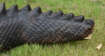 Lot 11 - FORMER BRISTOL ZOO GARDENS - LARGE HARDWOOD CROCODILE
