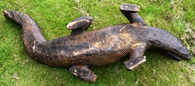Lot 11 - FORMER BRISTOL ZOO GARDENS - LARGE HARDWOOD CROCODILE