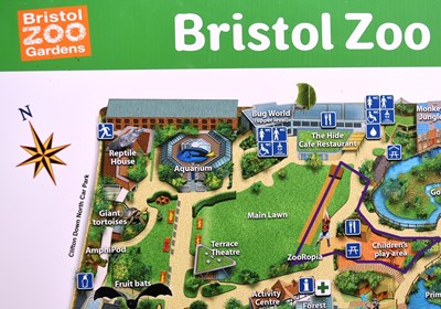 Lot 12 - FORMER BRISTOL ZOO GARDENS - ORIGINAL C2000 LARGE MAP SIGN
