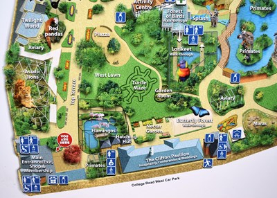 Lot 12 - FORMER BRISTOL ZOO GARDENS - ORIGINAL C2000 LARGE MAP SIGN