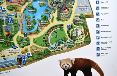Lot 12 - FORMER BRISTOL ZOO GARDENS - ORIGINAL C2000 LARGE MAP SIGN