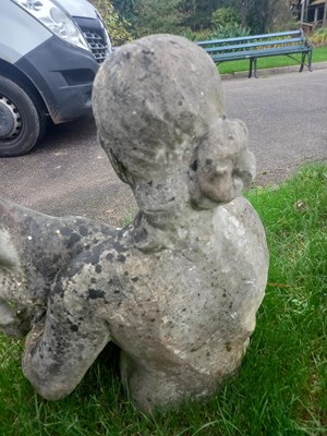 Lot 21 - FORMER BRISTOL ZOO GARDENS - GIRL AND GOAT MARBLE STATUE FROM PAVILION