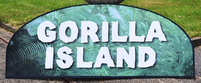 Lot 25 - FORMER BRISTOL ZOO GARDENS - 'GORILLA ISLAND' ORIGINAL SIGN