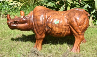 Lot 28 - FORMER BRISTOL ZOO GARDENS - LARGE HARDWOOD RHINOCEROS