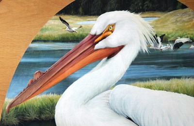 Lot 36 - FORMER BRISTOL ZOO GARDENS - SUSAN JANE - AMERICAN WHITE PELICAN - PAINTING