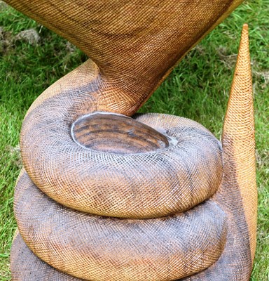 Lot 38 - FORMER BRISTOL ZOO GARDENS - WOODEN KING COBRA SCULPTURE