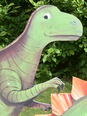 Lot 42 - FORMER BRISTOL ZOO GARDENS - LARGE WOODEN DINOSAUR DISPLAYS