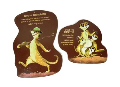 Lot 53 - FORMER BRISTOL ZOO GARDENS - TWO MEERKAT ENCLOSURE SIGNS