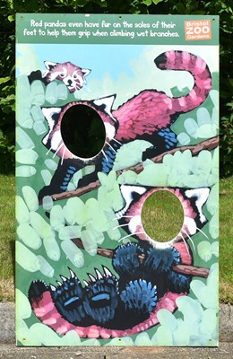 Lot 55 - FORMER BRISTOL ZOO  GARDENS - RED PANDAS 'FACE IN THE HOLE' SIGN