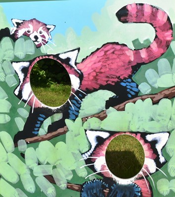 Lot 55 - FORMER BRISTOL ZOO  GARDENS - RED PANDAS 'FACE IN THE HOLE' SIGN