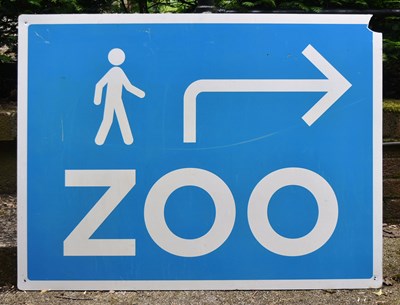 Lot 58 - FORMER BRISTOL ZOO GARDENS - LARGE DIRECTIONAL 'ZOO' SIGN