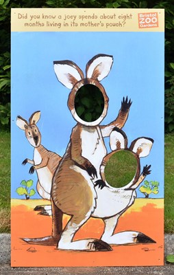 Lot 60 - FORMER BRISTOL ZOO GARDENS - KANGAROO / JOEY 'FACE IN THE HOLE' SIGN