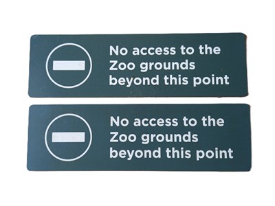 Lot 62 - FORMER BRISTOL ZOO GARDENS - ZOO GROUNDS ACCESS SIGNS