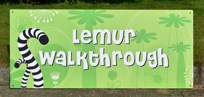 Lot 64 - FORMER BRISTOL ZOO GARDENS - ORIGINAL LEMUR WALKTHROUGH SIGN