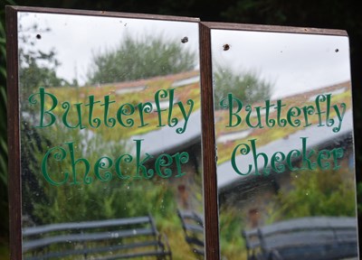 Lot 66 - FORMER BRISTOL ZOO GARDENS - BUTTERFLY CHECKER MIRRORS
