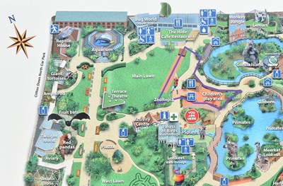 Lot 88 - FORMER BRISTOL ZOO GARDENS - ORIGINAL C2000 LARGE MAP SIGN