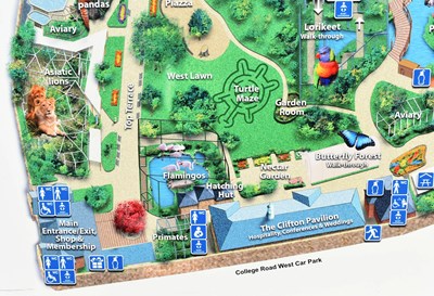 Lot 88 - FORMER BRISTOL ZOO GARDENS - ORIGINAL C2000 LARGE MAP SIGN