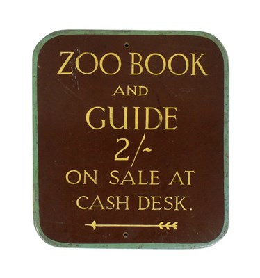 Lot 90 - FORMER BRISTOL ZOO GARDENS - VINTAGE ZOO GUIDE BOOK ADVERTISING SIGN