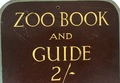 Lot 90 - FORMER BRISTOL ZOO GARDENS - VINTAGE ZOO GUIDE BOOK ADVERTISING SIGN