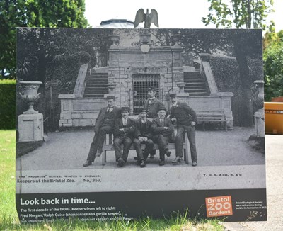 Lot 107 - FORMER BRISTOL ZOO GARDENS - KEEPERS AT THE BRISTOL ZOO ENLARGED PHOTOGRAPH