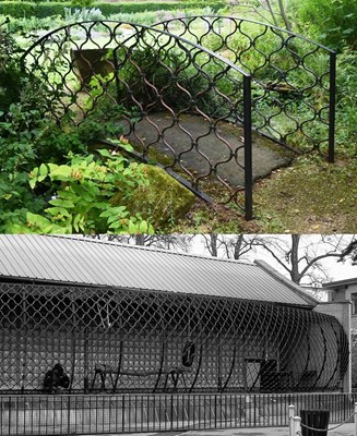 Lot 115 - FORMER BRISTOL ZOO GARDENS - ORIGINAL GORILLA HOUSE RAILINGS BRIDGE SECTIONS