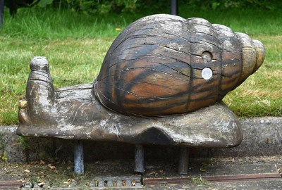 Lot 139 - FORMER BRISTOL ZOO GARDENS - WOODEN SNAIL FROM PLAYGROUND