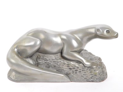 Lot 281 - THE FISHER COLLECTION - PEWTER STYLE OTTER FIGURE BY RICHARD FISHER