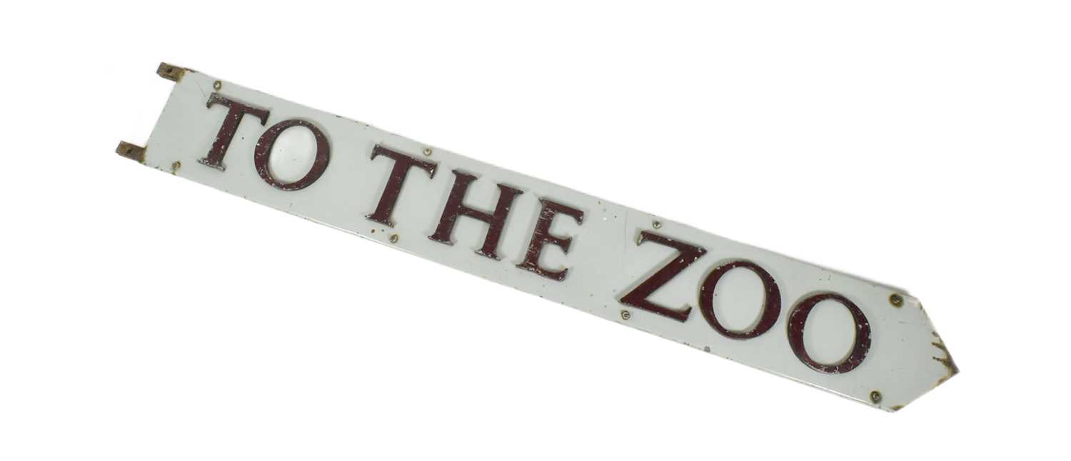 Lot 150 - FORMER BRISTOL ZOO GARDENS - 1930S DOUBLE-SIDED SIGNPOST