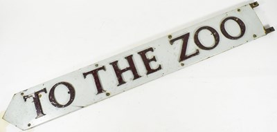 Lot 150 - FORMER BRISTOL ZOO GARDENS - 1930S DOUBLE-SIDED SIGNPOST